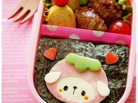 キャラ弁＊いちご帽子のうさぎちゃん